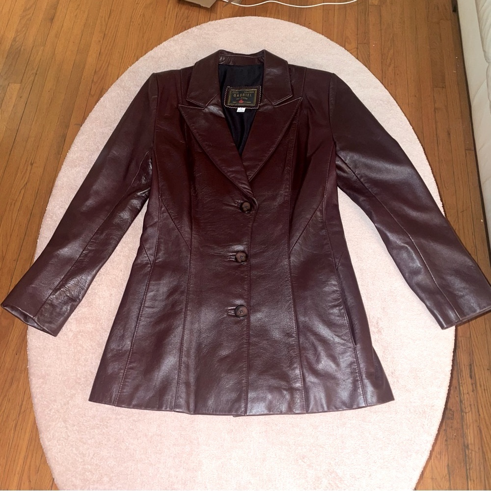 Gabriel Collection Genuine Leather Purple-Brown Jacket. Thinsulated Lining.